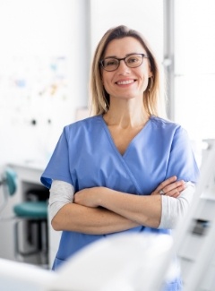 assistant showing couple paperwork