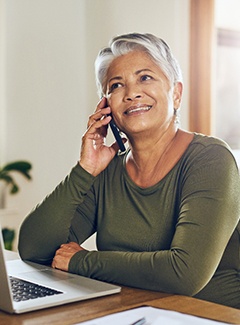 Woman talking on the phone