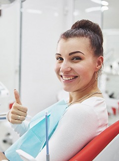 Woman smiling after nitrous oxide in Topeka & Silver Lake