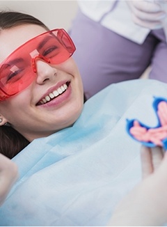 girl getting fluoride treatment