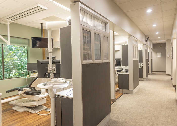 hallway leading to patient rooms